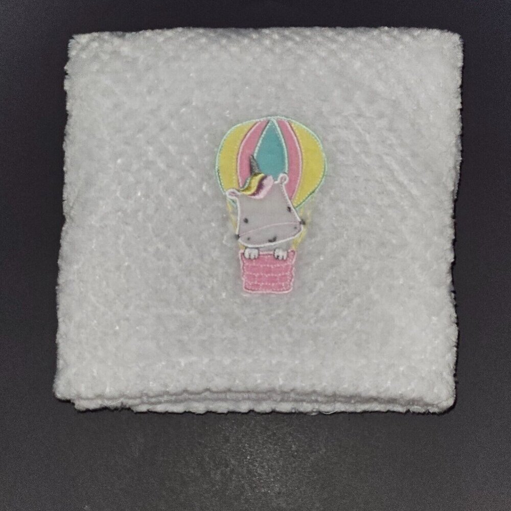 Unicorn Hot Air Balloon Baby Blanket Soft Fleece RN 36753 White Waffle Weave